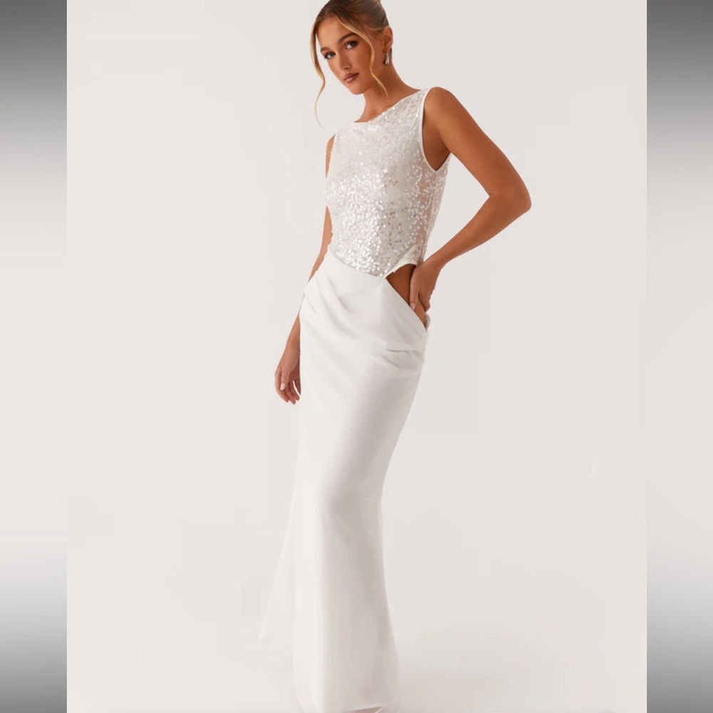 Peppermayo Exclusive - Above Ground Sequin Maxi Dress - White